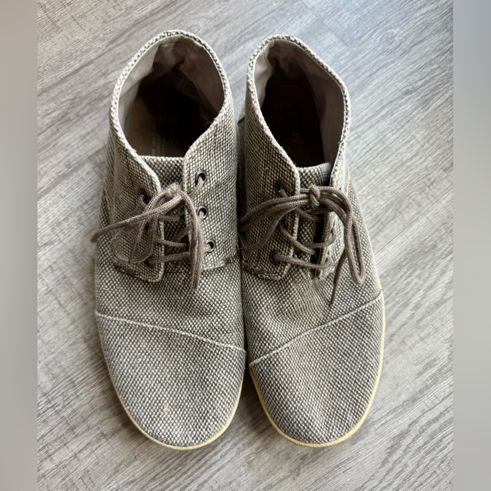 Toms Brown Woven Lace-Up Shoes Size M10.5